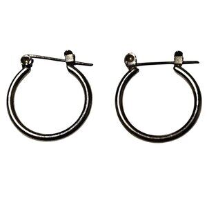Retro Small Silver Tone Hoop Earrings Classic Minimalist Fashion Jewelry Women